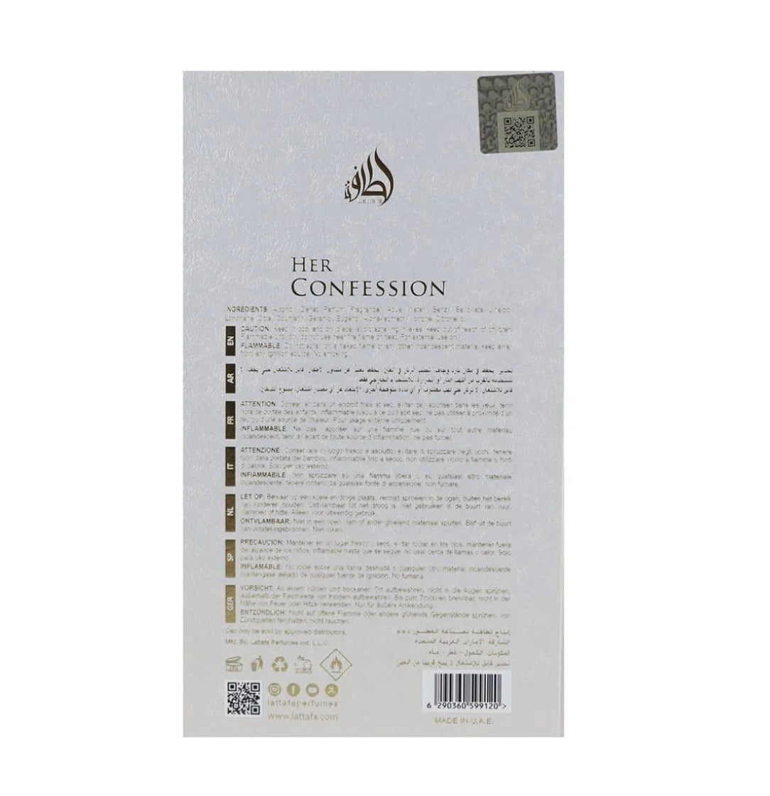 Her Confession Eau De Parfum Spray 100ML (3.4 OZ) by Lattafa