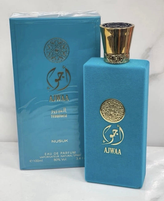 Ajwaa Turquoise by Nusuk Eau De Parfum Spray (Unisex) 3.4 oz